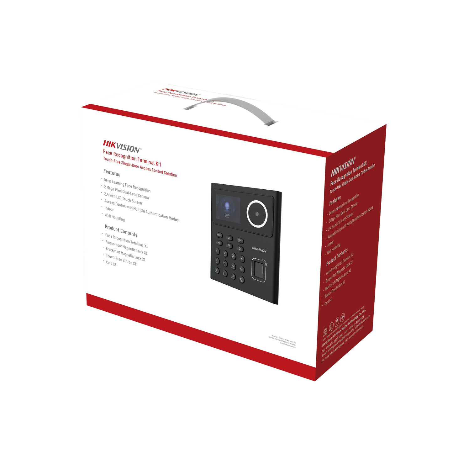 Kit WiFi de Control de Acceso Lite TODO INCLUIDO con Lector de Rostros, Tarjetas y Huellas / 500 Rostros / Compatible con App HIKConnect / Incluye Electroimán Botón de Salida y Montajes Z y L para imán