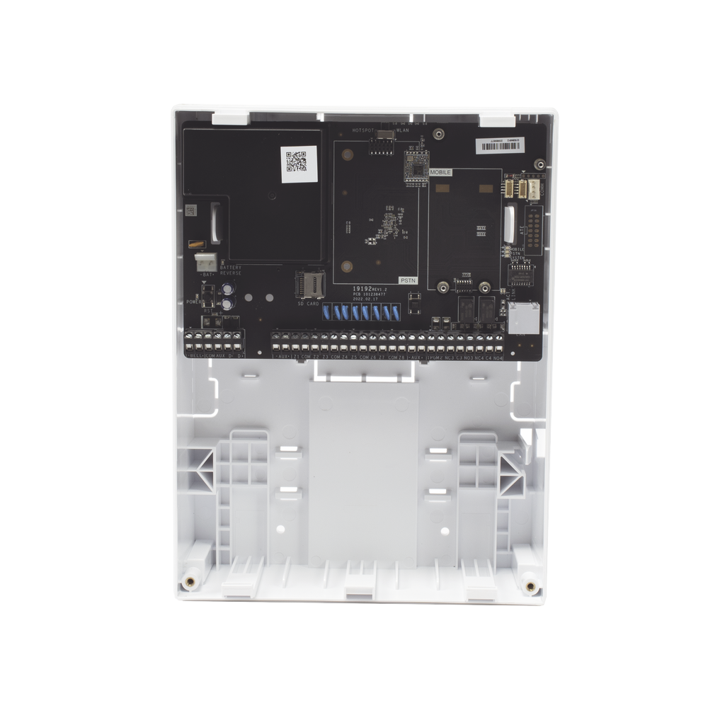 Panel de Alarma AX HYBRID PRO / Wi-Fi / 8 Zonas Cableadas Directas al Panel / 56 Zonas Expandibles: Inalámbricas o Cableadas por Medio de Módulos / Soporta Integración de Batería de Respaldo / 32 Particiones (Áreas)