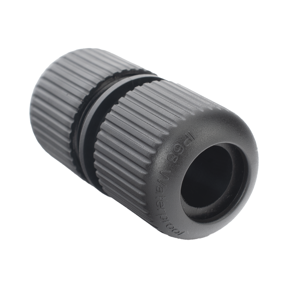 Protector para Exterior IP68 / Adaptador para el Conector Tipo Plug (12 Vcc) en Cámaras Epcom / Color Negro / Hikvision / Hilook