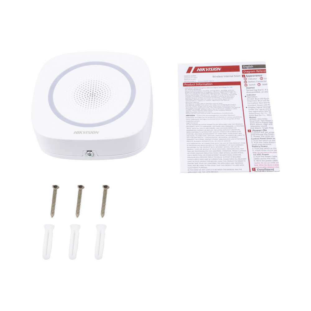 (AX HUB) Sirena Inalámbrica Interior para panel de alarma HIKVISION / 110 dB