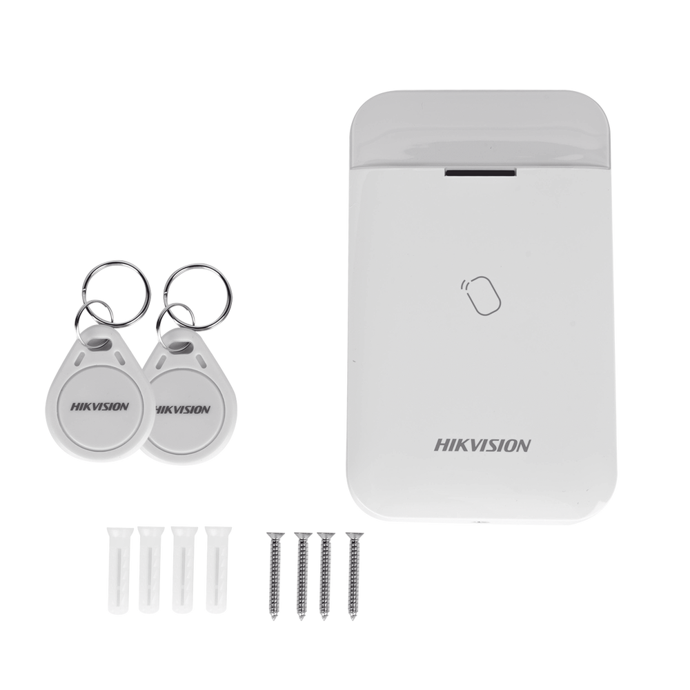 (AX PRO) Lector de Tag Inalámbrico HIKVISION / Permite Armar y Desarmar / Incluye 2 Tag DS-PT-M1