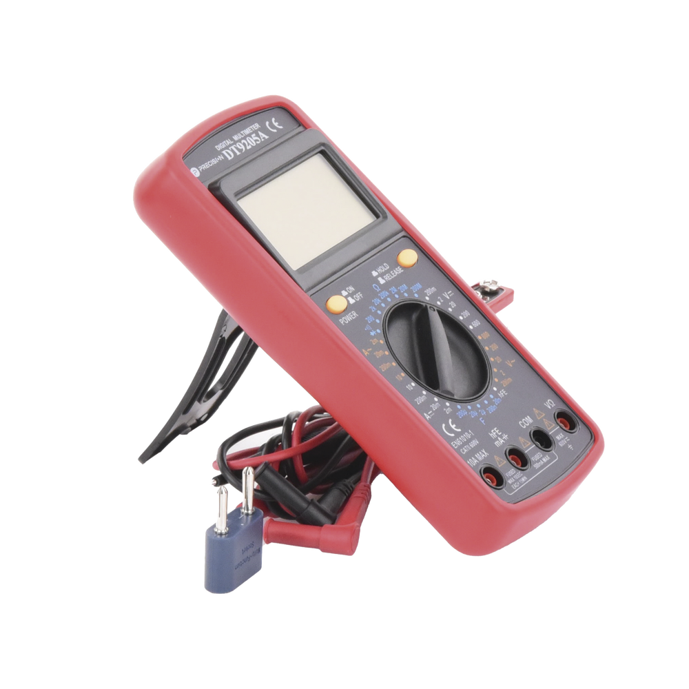 KIT Multímetro Digital DT9205A 600 Vcc / Vca CATII, con Pantalla LCD. Incluye Batería ER-9V de 9V