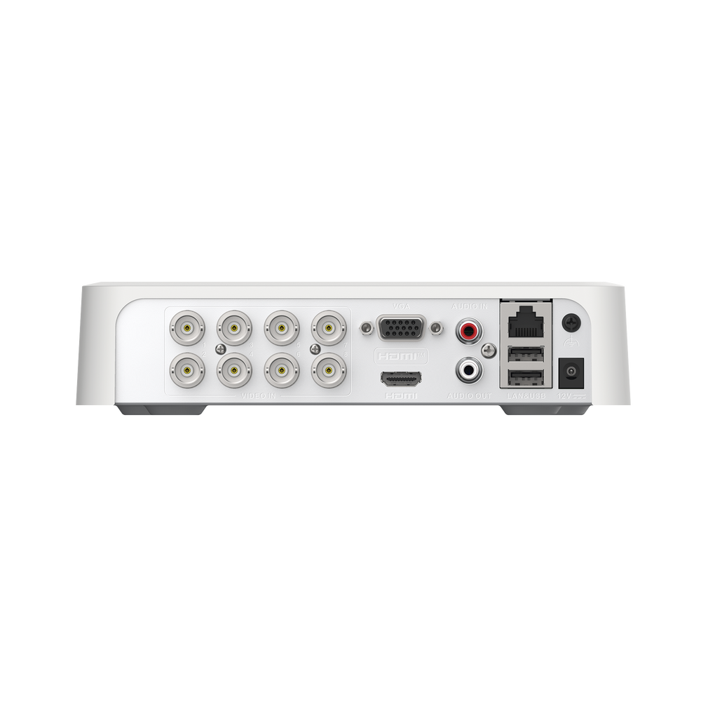 DVR 8 Canales TurboHD + 2 Canales IP / 2 Megapíxel (1080p) Lite / Acusense Lite (Evita Falsas Alarmas) / Audio Bidireccional y Coaxitron / 1 Bahía de Disco Duro / H.265+ / Salida de Vídeo Full HD