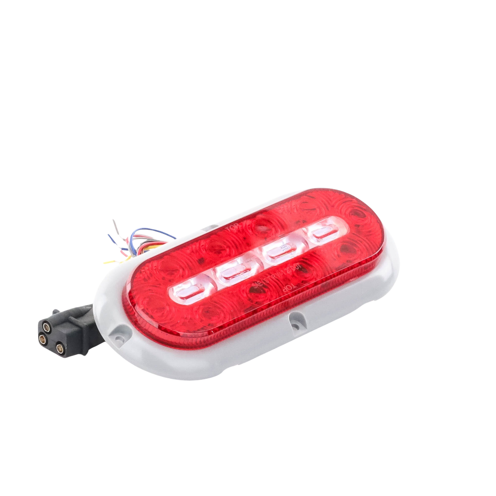 Plafón Ovalado de 7.5" Para Camiones de Transporte, 18 LED Ultra Brillantes, Color Rojo/Claro/Ambar