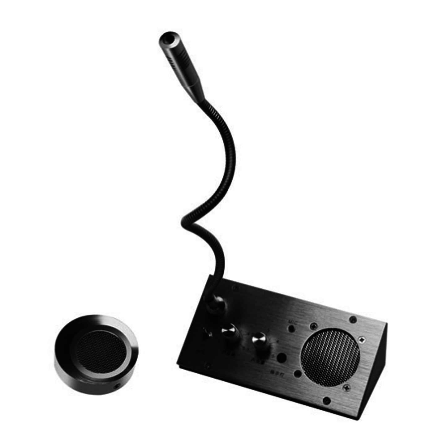 Sistema de Intercomunicación | Ideal para Ventanillas | Audio de voz de dos vías | 12V/1A 2W | Micrófono Interior + Micrófono Exterior