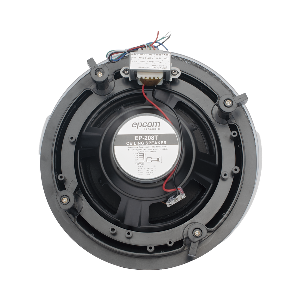 Altavoz de 2 vías | Montaje en Techo | 8" | 1.87 - 30 W | 70/100V | 94 dB de Sensibilidad