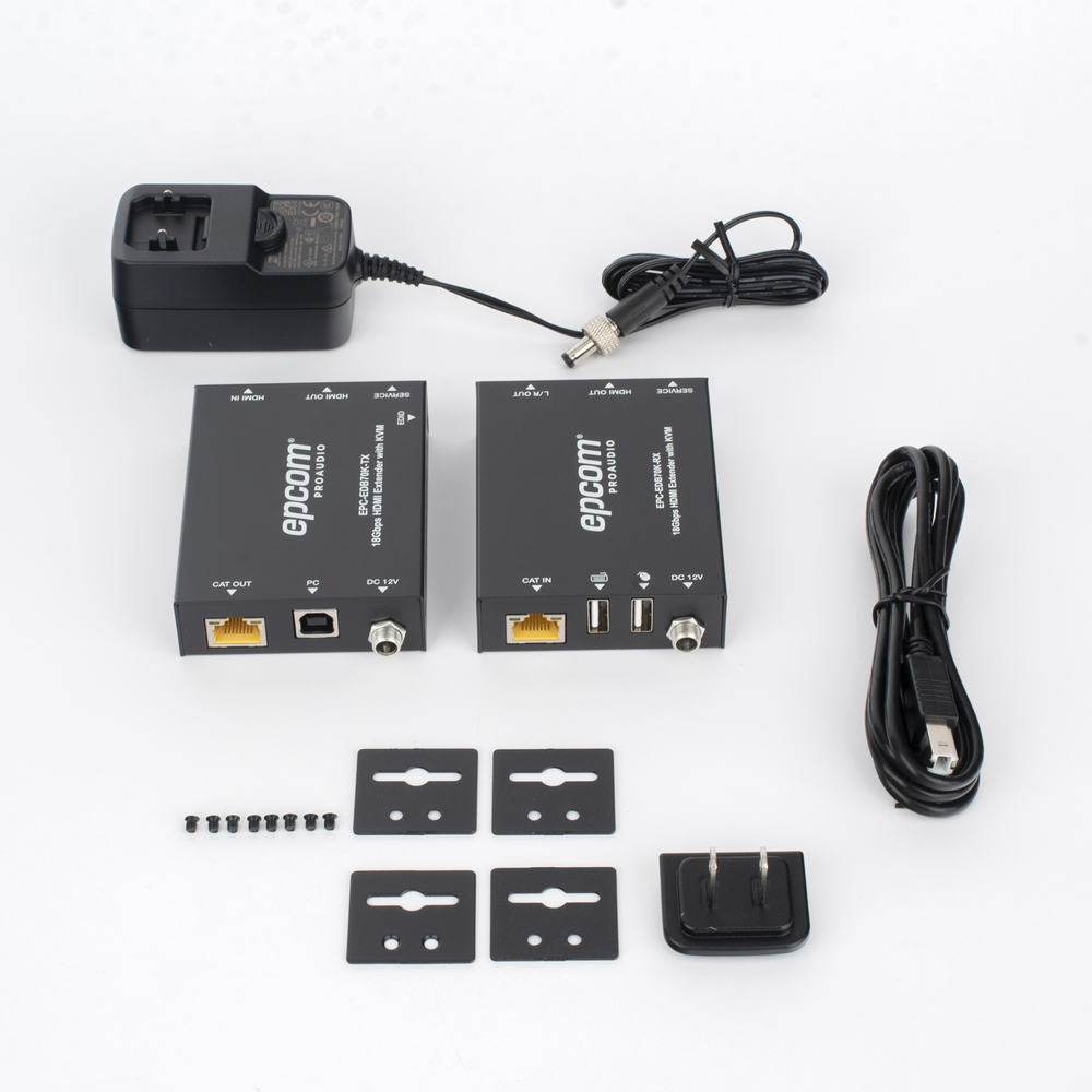 Kit Extensor HDMI con KVM | 70m | 4K2K@60Hz | 4:4:4 | HDMI2.0b y HDCP 2.2 | Salida de Audio 3.5mm | Admite PoC | Admite USB 1.1