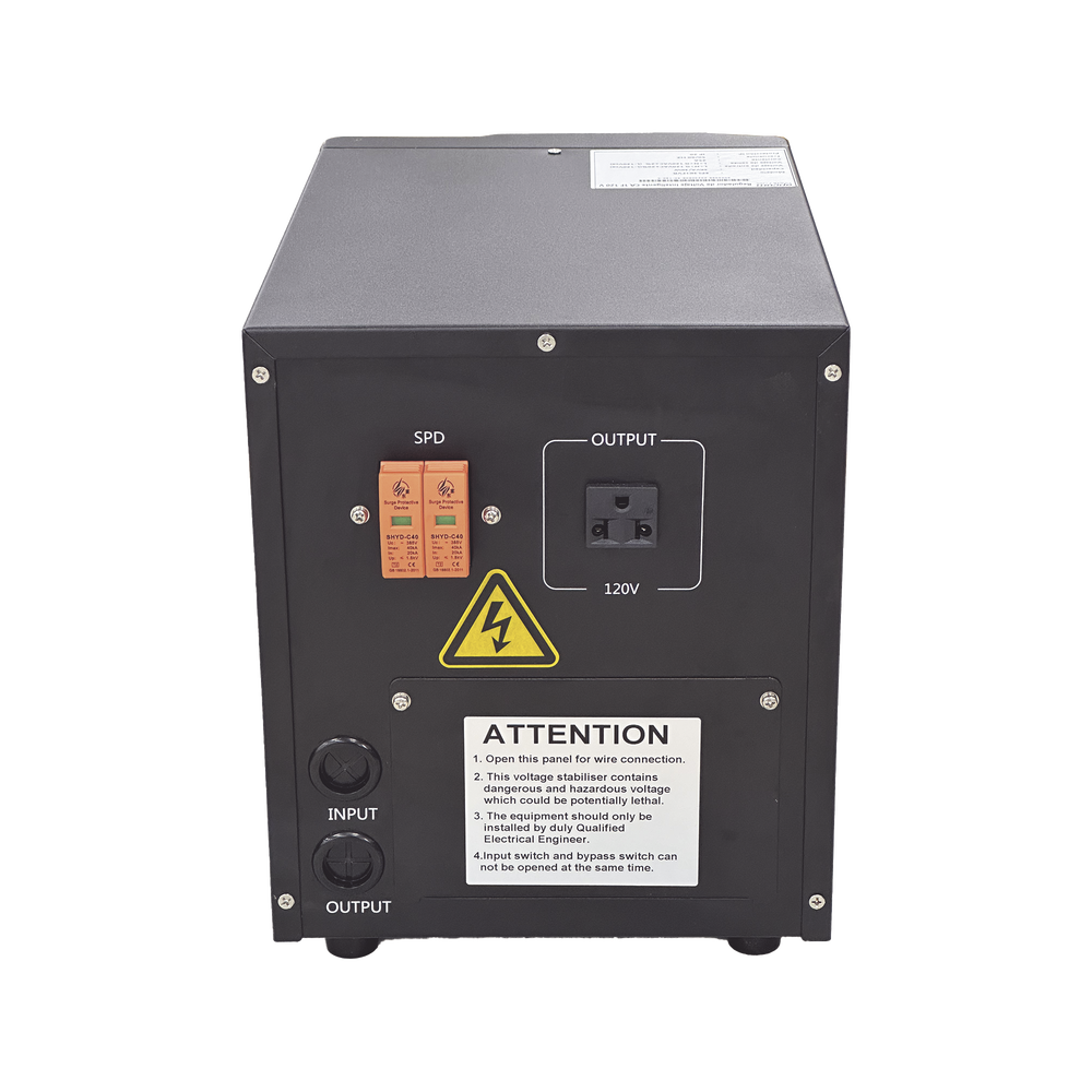Regulador de Voltaje Industrial Monofásico Ferroresonante 3 kVA/3 kW 120 V / Entrada 96-144 Vca / Salida 117.6- 122.4 Vca