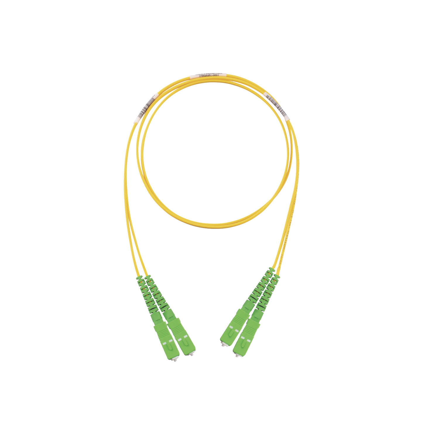 Jumper de Fibra Optica Monomodo 9/125 OS2, SC/APC-SC/APC Duplex, OFNR (Riser), Color Amarillo, 2 Metros