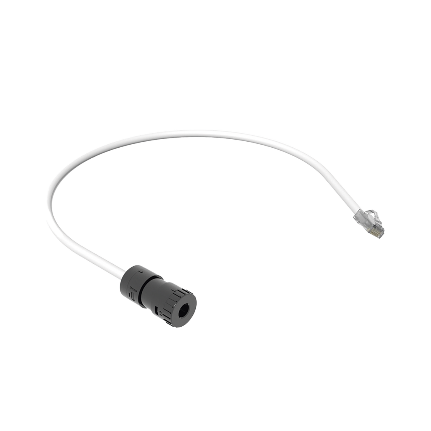 Cable de Conexión en Campo Jack a Plug RJ45, Categoría 6A, CMP (Plenum), 0.5 Metros (1.64 Pies), Color Blanco