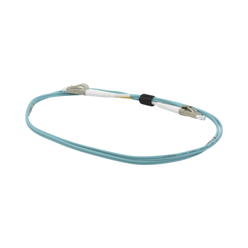 Jumper de Fibra Óptica Multimodo 50/125 OM3 XGLO, LC-LC Duplex, OFNR, Color Aqua, 1 Metro (3.28 Pies)
