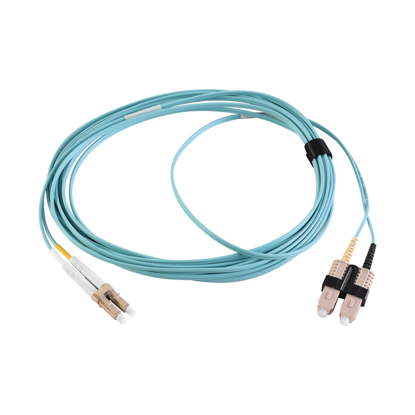 Jumper de Fibra Óptica Multimodo 50/125 XGLO OM3, LC-SC Duplex, OFNR, Color Aqua, 3 Metros (9.84 Pies)