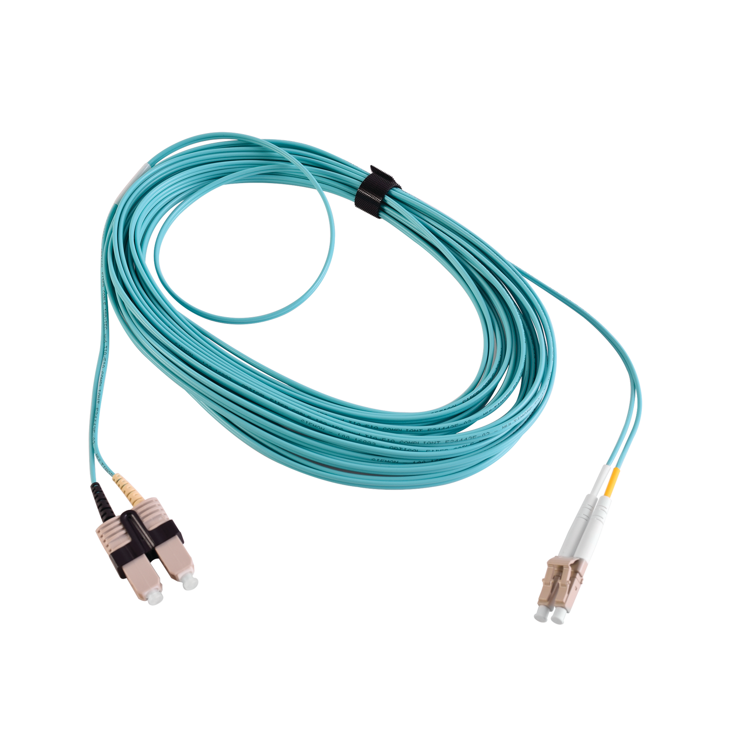Jumper de Fibra Óptica Multimodo 50/125 XGLO OM3, LC-SC Duplex, OFNR, Color Aqua, 10 Metros (32.81 Pies)