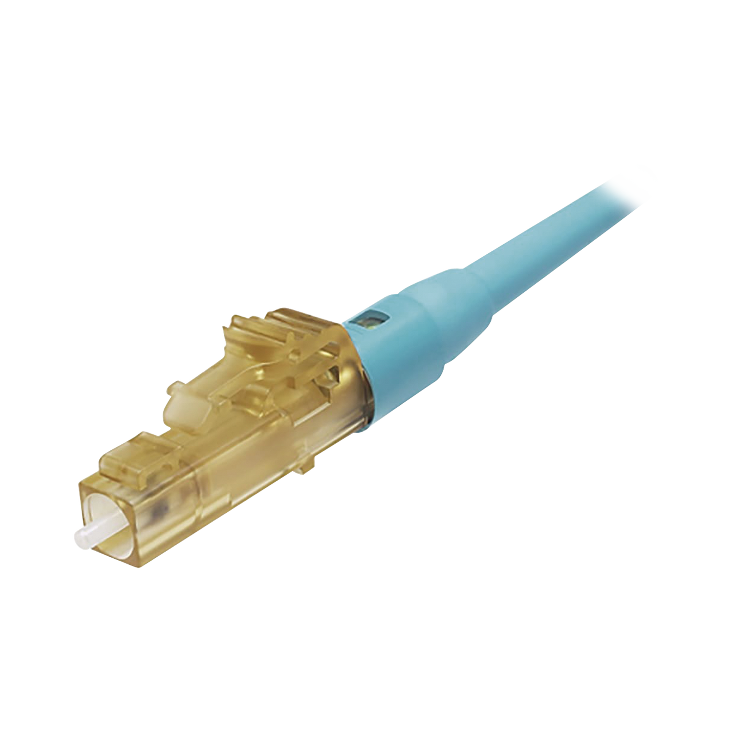 Conector de Fibra �ptica LC Simplex OptiCam, Multimodo 50/125 OM3/OM4, Pre-pulido, Color Aqua