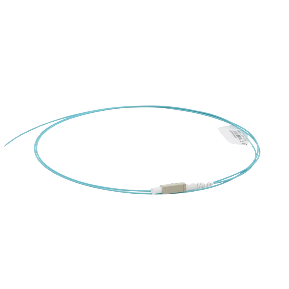 Pigtail de Fibra �ptica LC Simplex, Multimodo OM4 XGLO 50/125, OFNR, Color Aqua, 1 Metro (3.28 Pies)