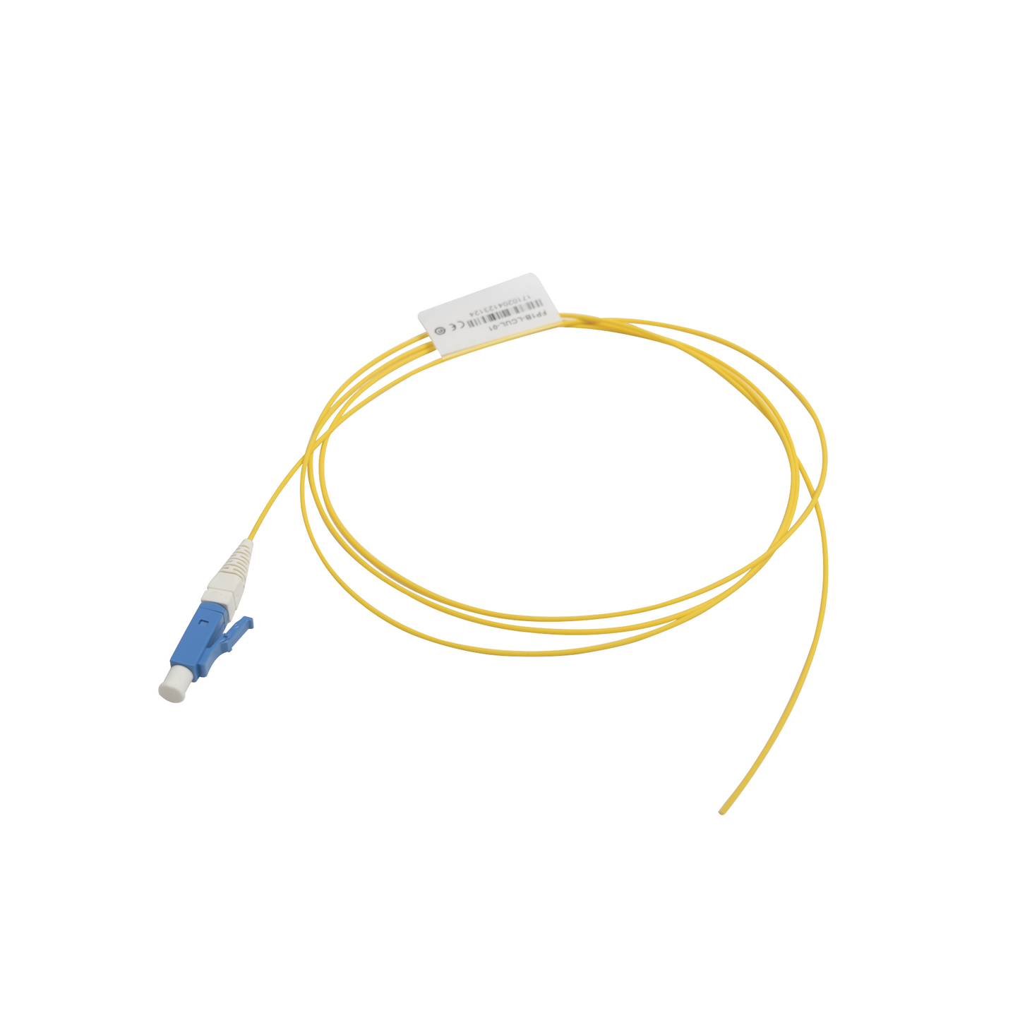 Pigtail de Fibra Óptica LC/UPC Simplex, Monomodo OS1/OS2 XGLO, OFNR, Color Amarillo, 1 Metro (3.28 Pies)