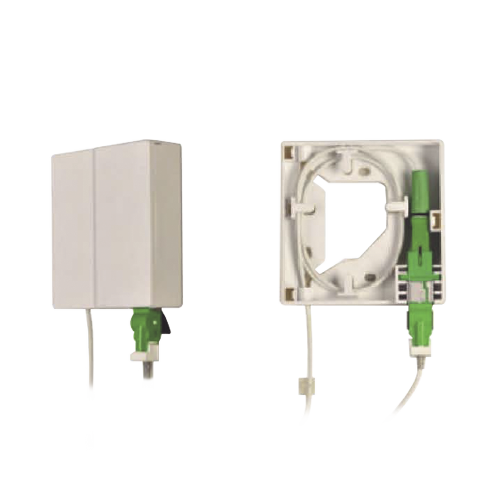 Caja Terminal de Fibra Óptica (Roseta) con un Acoplador SC/APC, Color Blanco