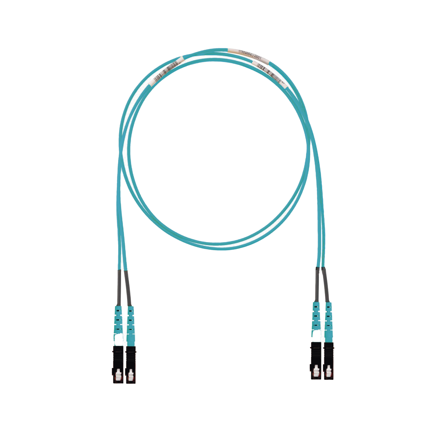 Jumper de Fibra Optica Multimodo 50/125 OM3, SC-SC Duplex, LSZH (Cero Halógenos), Color Aqua, 8 Metros (26.25 Pies)