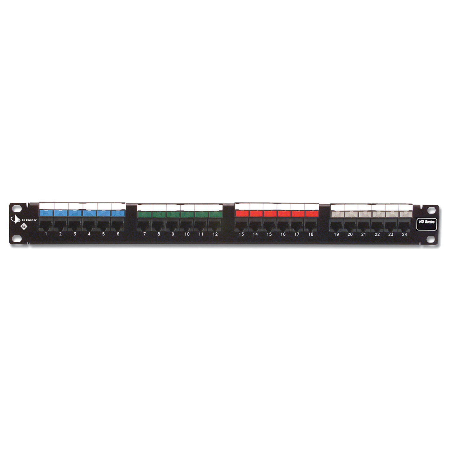 Patch Panel UTP HD6 de 24 Puertos, Precargado con Jacks Categor�a 6, Plano, 1UR