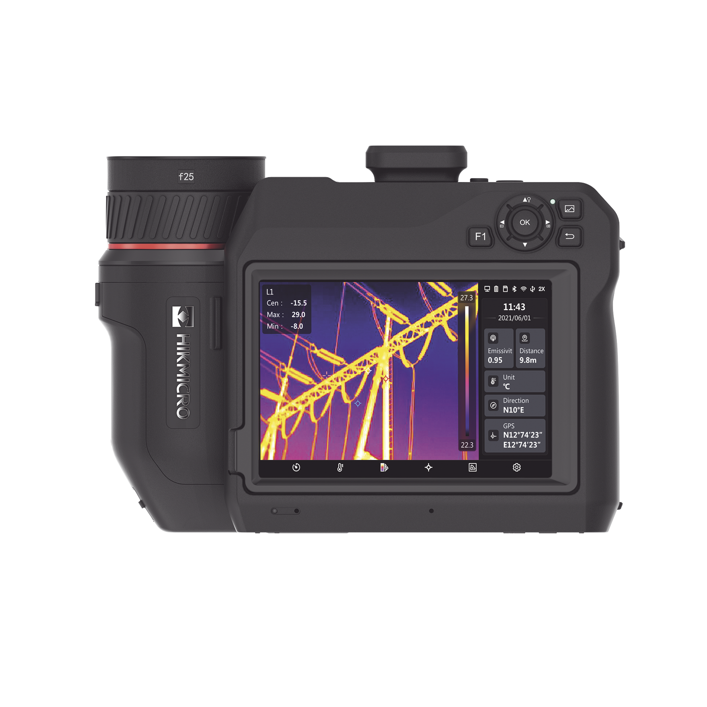 SP60-L25 - Cámara Térmográfica Portátil Dual / Lente 25 mm / WiFi / IP54 / Ranura MicroSD hasta 128 Gb / GPS