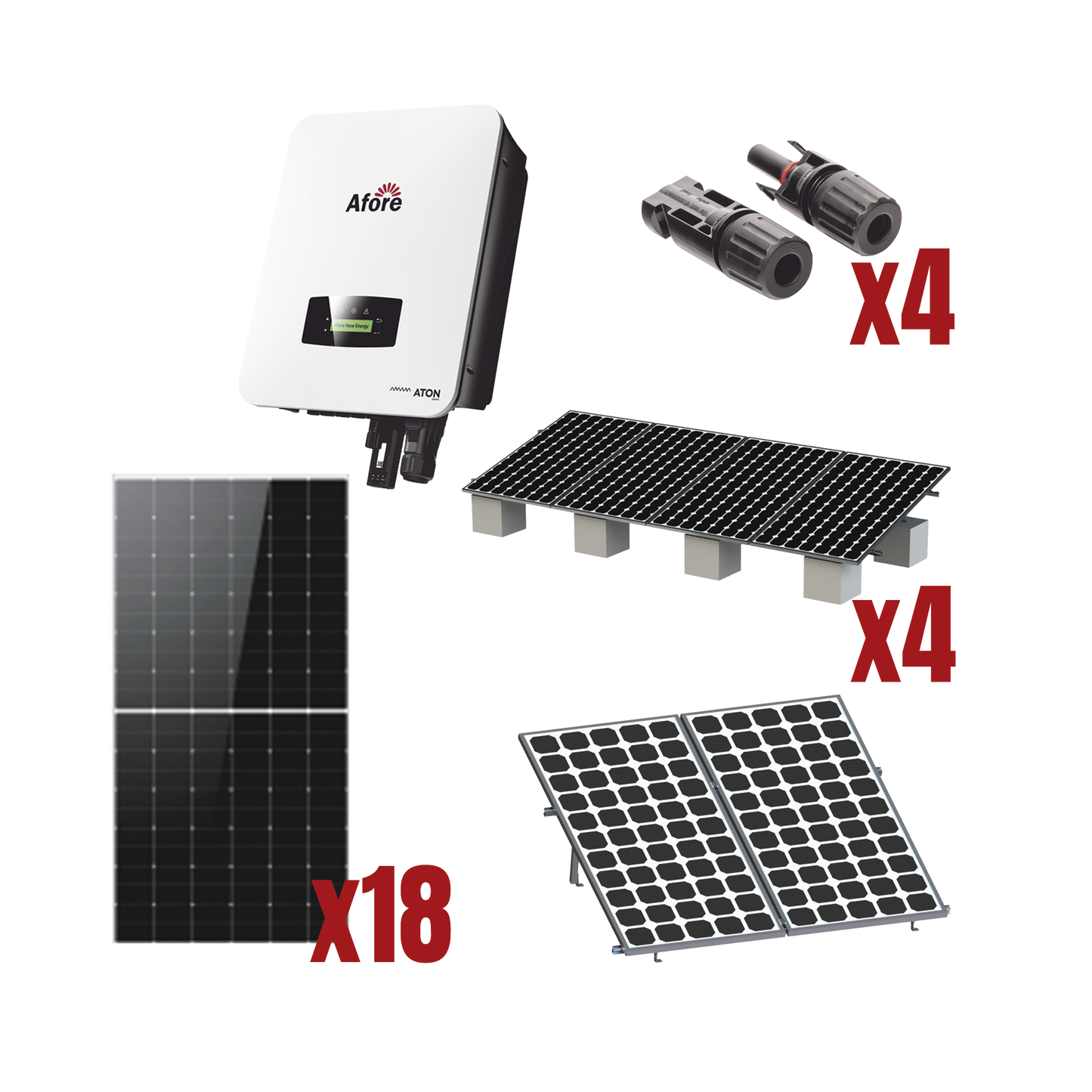 Kit Solar Interconexion / 10kW 220Vca / Inversor AFORE / Montaje Incluido