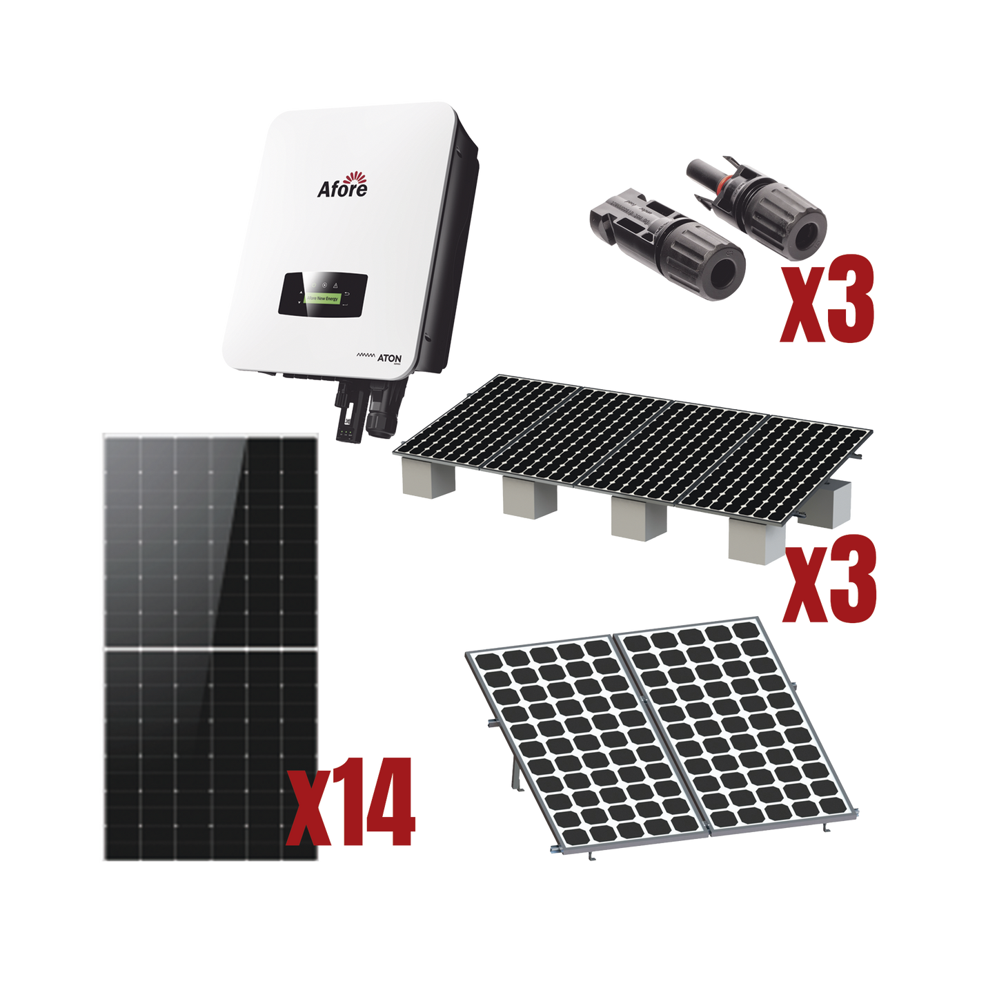 Kit Solar Interconexion / 8kW 220Vca / Inversor AFORE / Montaje Incluido