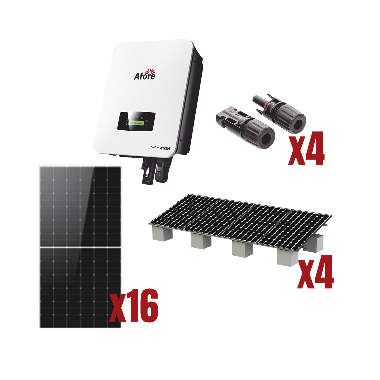 Kit Solar Interconexion / 9kW 220Vca / Inversor AFORE / Montaje Incluido