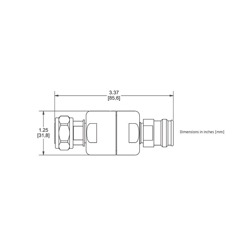 BLOQUEADOR DE DC 250-6000MHz 500W/3kV -161dBc 4.3-10 IP65 .