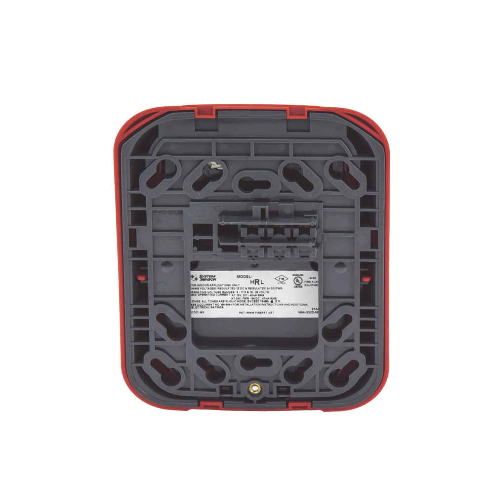 Sirena para Montaje en Pared, 12 a 24 Vcc, Color Rojo, Nuevo Diseño Moderno y Elegante y Menor Consumo de Corriente