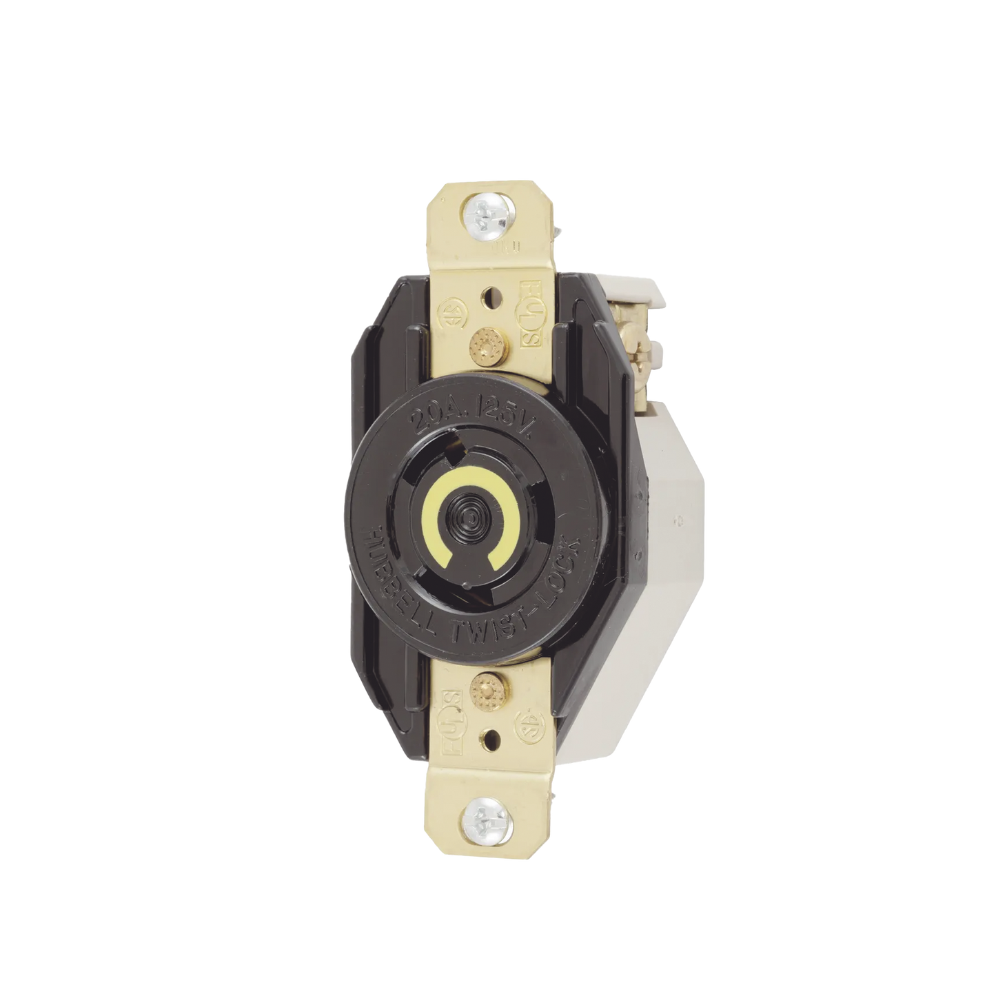 Receptáculo de Media Vuelta Industrial para Empotrar de 20 A 125 V CA 2 Polos 3 Hilos (NEMA L5-20R)