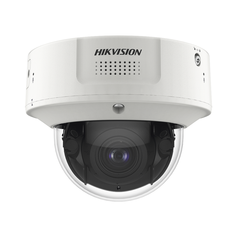 Domo IP 8 Megapixel / Lente Mot. 2.8 a 12 mm / DARKFIGHTER / WDR 120 dB / IK10 / 30 mts IR / Conteo Facial / Detección Facial / Interior / PoE / Búsqueda por Atributos / Micrófono Integrado / Micro SD