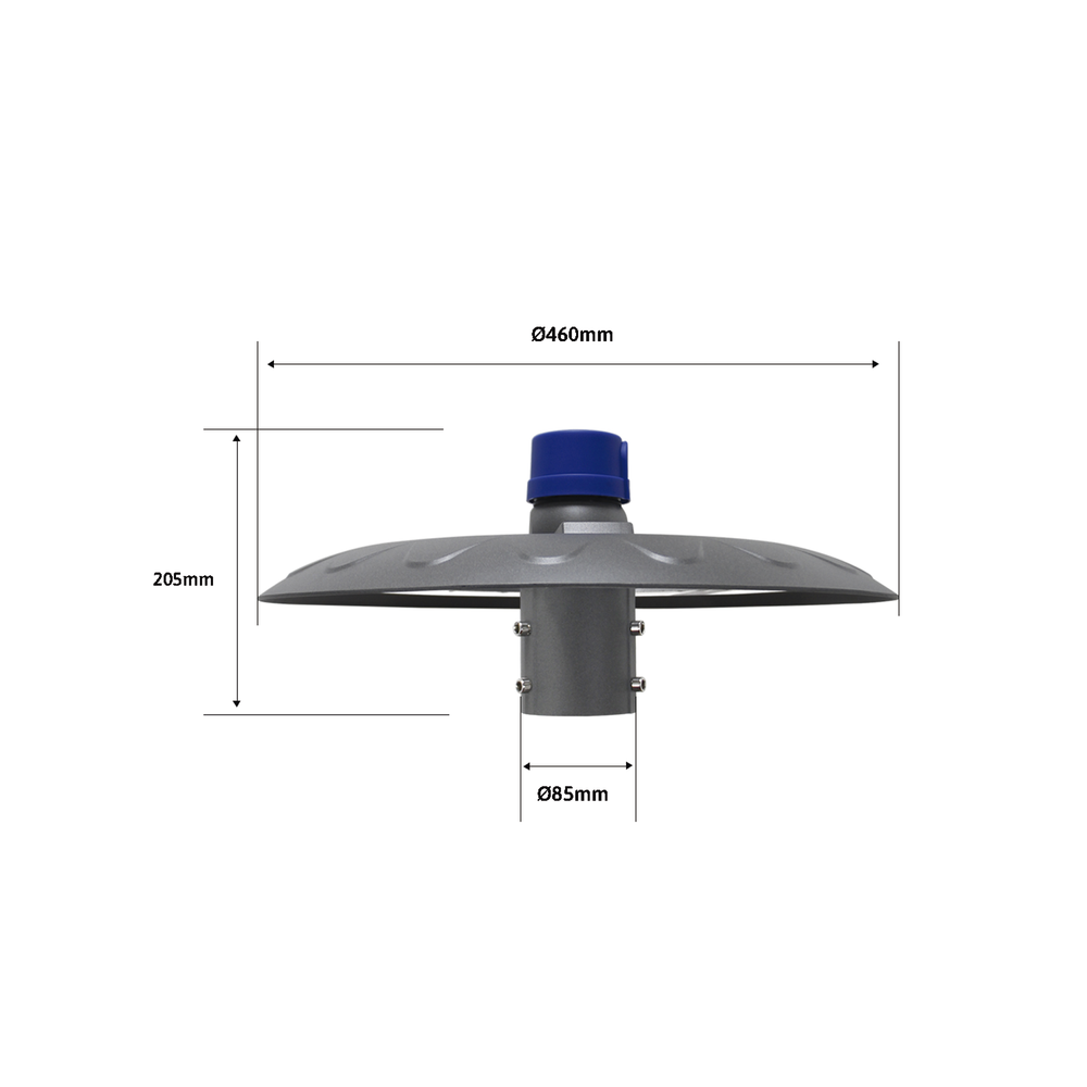 Campana Led Industrial UFO / 100 W / Suspendido-Poste / 85 - 265 Vca / Luz Fría (6500°K).