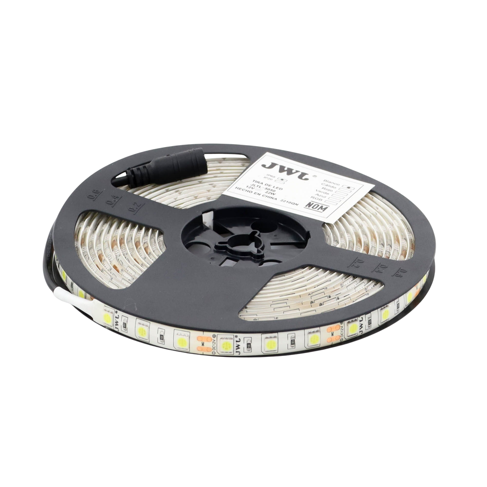 Tira Led de 5 m / Color Blanco / Uso Exterior / Potencia 22 W / 900 lm/ 12 V CD / IP 65.