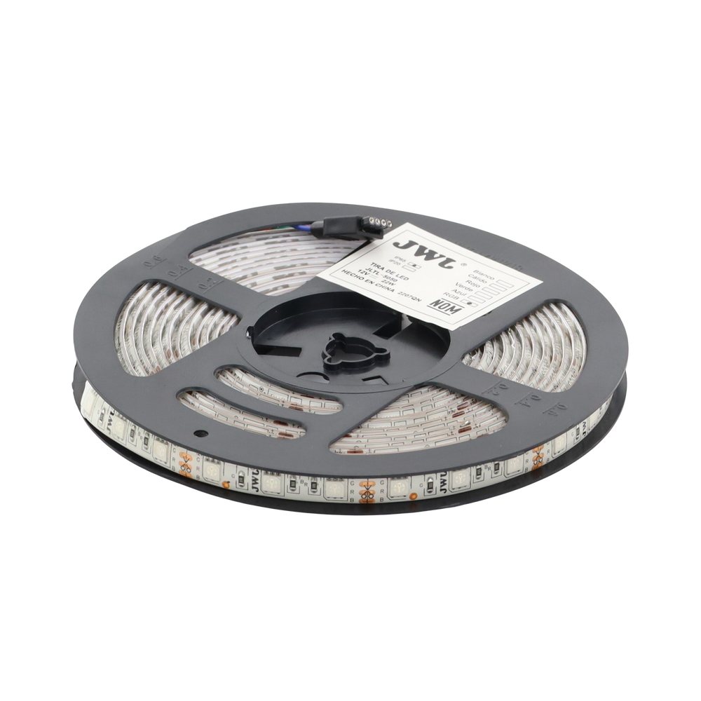Tira Led Multicolor de 5 m / Uso Exterior / Potencia 22 W / 900 lm/ 12 V CD / Necesario transformador (No incluido).