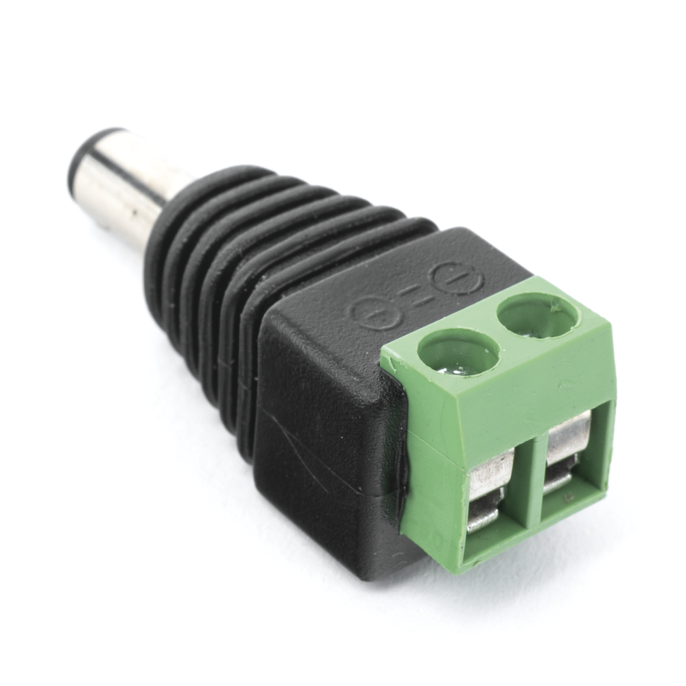 Adaptador Macho Tipo Jack de 3.5 mm (0.14 Pulgadas) Polarizado de 12 Vcc / Terminales Tipo Tornillo / Polarizado (+/-) / Ideal para Cámaras de Video Vigilancia