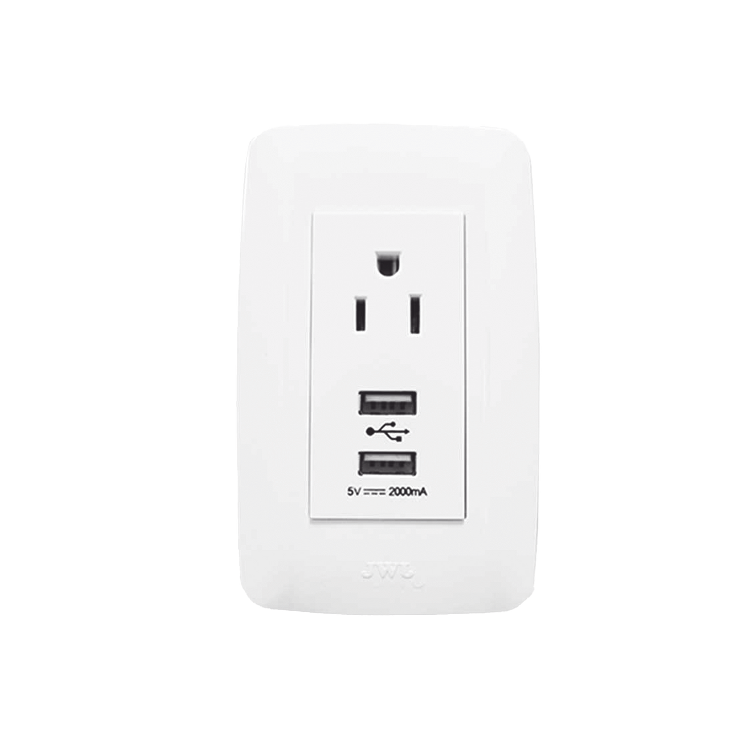 Contacto Sencillo de 15 A/ 127 V CA y 2 Conectores USB de 5 V CD 2A / Color Blanco.