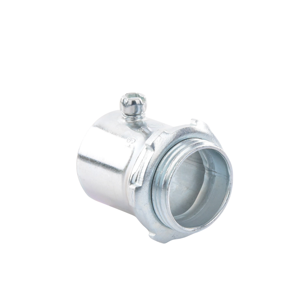 Conector 1" (25mm) pared delgada con tornillo tipo americano galvanizado etiqueta verde