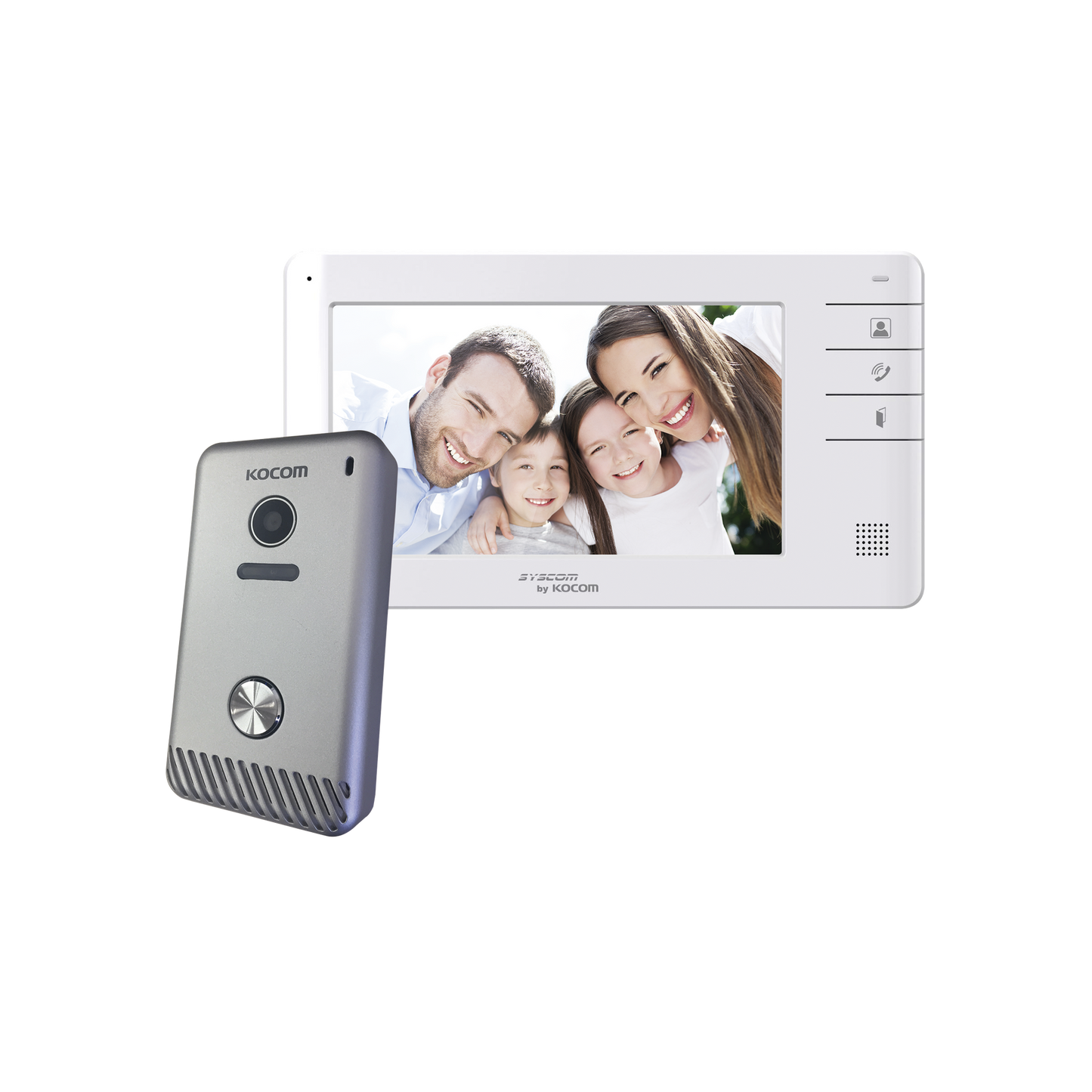 Videoportero a color de 7" (monitor y frente de calle), Manos libres/Expandible a un total de 3 monitores