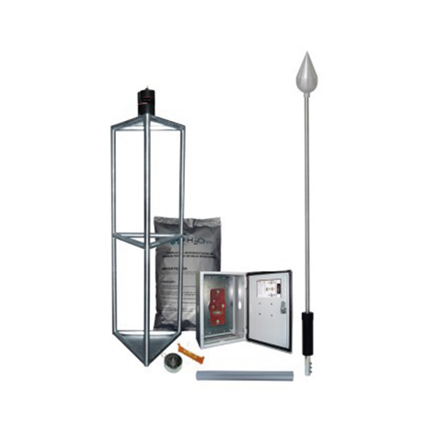 Kit de Pararrayo con Punta con Diámetro de Protección de 300 metros, fabricada en Acero Inoxidable