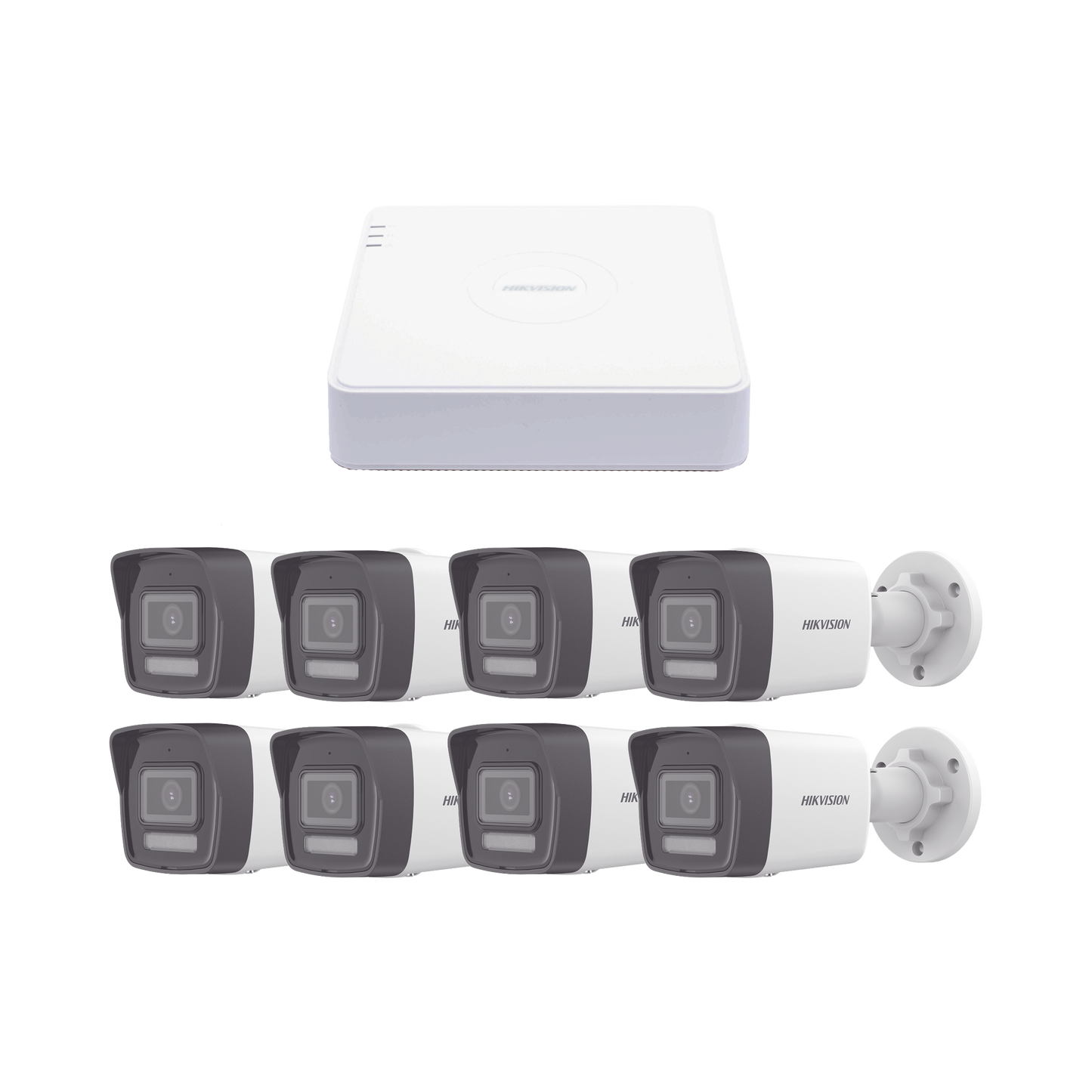 Kit IP 1080p (2 Megapixel) / NVR de 8 Canales con 8 Puertos PoE / 8 Cámaras IP Bala ColorVu Lite y Motion Detection 2.0 / Micrófono Integrado