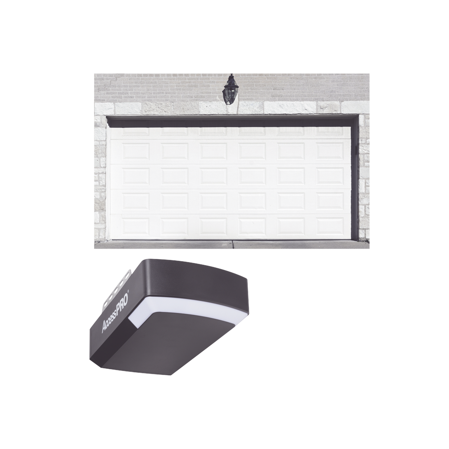 KIT COMPLETO Puerta D/ Garage 16x8 Pies / Cuadro Corto / Color blanco / Insulada / Incluye Motor FS1000APPRT / 1/2HP / Fuerte/Silencioso/Luz LED/Motor DC .