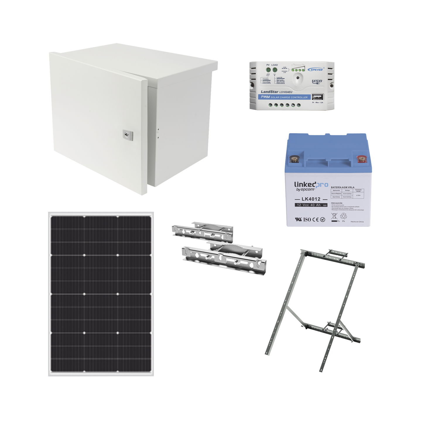 Kit de Alimentación PV para CCTV 12 Vcc Hasta Máximo 14 Watts para Cámara y Enlace