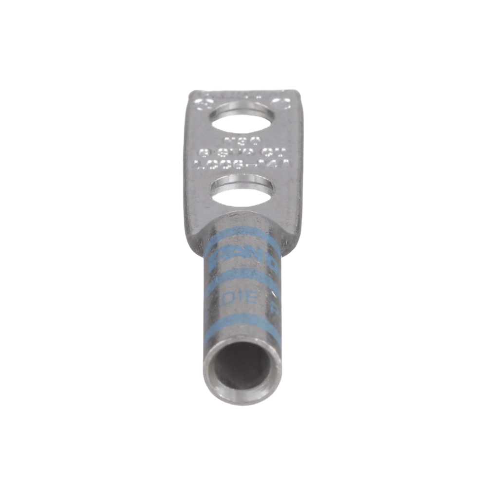 Zapata de compresión LCC6-14A-L para cal. 6 Awg, Doble barreno para tornillo prisionero de 1/4, Espaciado de orificio 16mm, 1 Pz