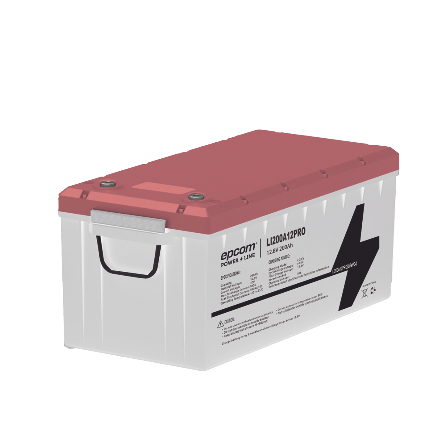 Batería de Litio Ciclo Profundo, 12.8 Vcc 200Ah, LiFePO4 , Solar, Marina, Máximo 200 A de Descarga