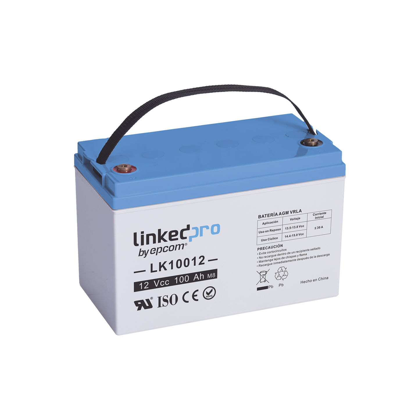 Batería 12 Vcc / 100 Ah / UL / Tecnología AGM-VRLA / Para uso en aplicaciones fotovoltaicas y de emergencia / Terminales T4