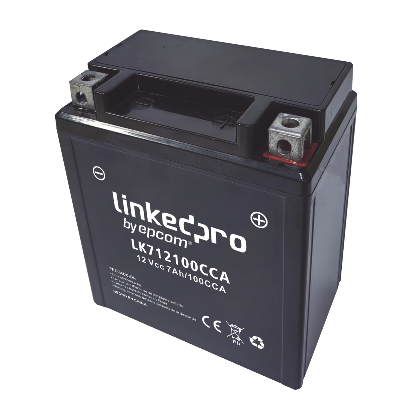 Batería 12 Vcc / 7 Ah / 100 CCA / UL / Tecnología AGM-VRLA / Para uso de Arranque, Generadores de Gasolina / Generadores Diesel / Motos a Especificación