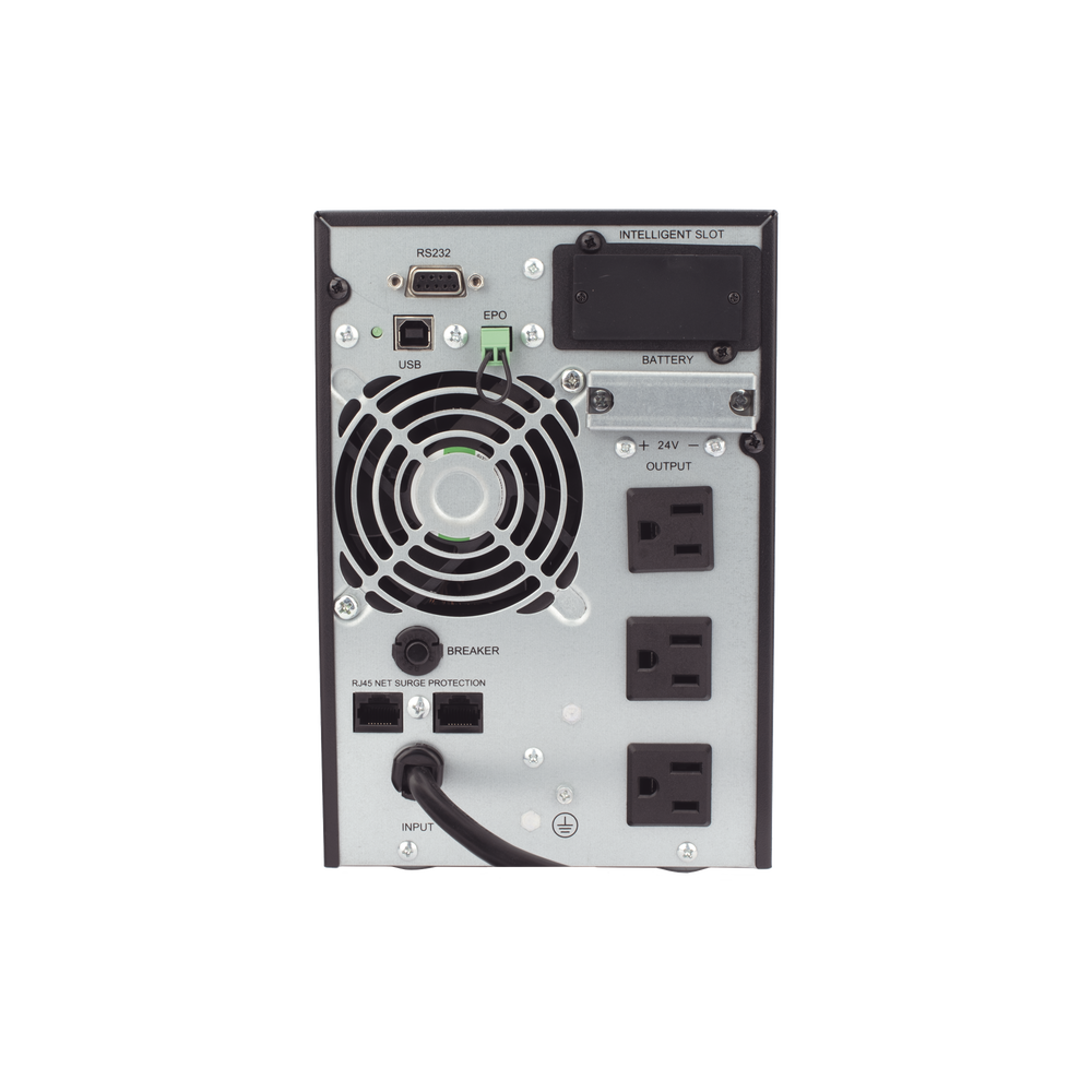 UPS 1000VA/900W Online Doble Conversión /Pantalla LCD / 3 tomas 5-15R / Regulación de Voltaje / Protección RJ45