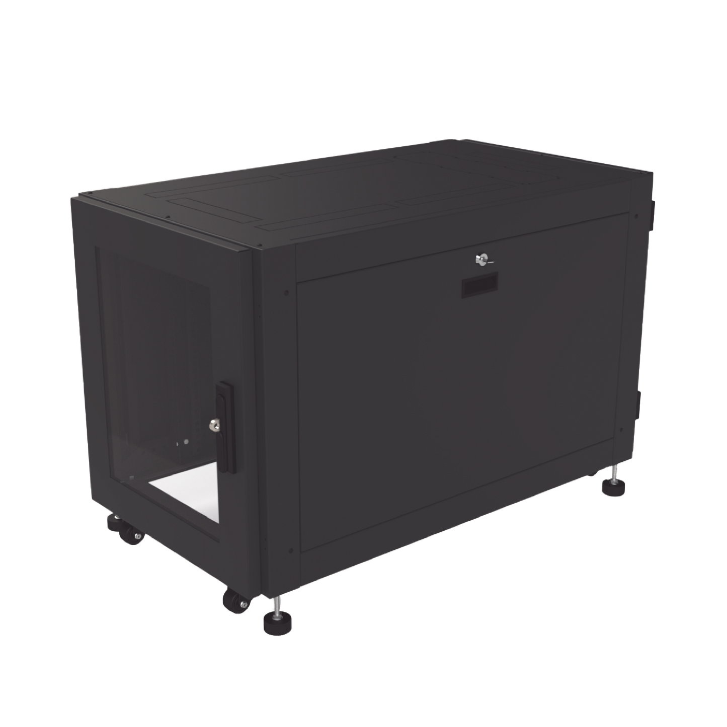 Gabinete Profesional de Piso para Telecomunicaciones de 12UR, 1000 mm Profundidad, Se envía el Gabinete armado.