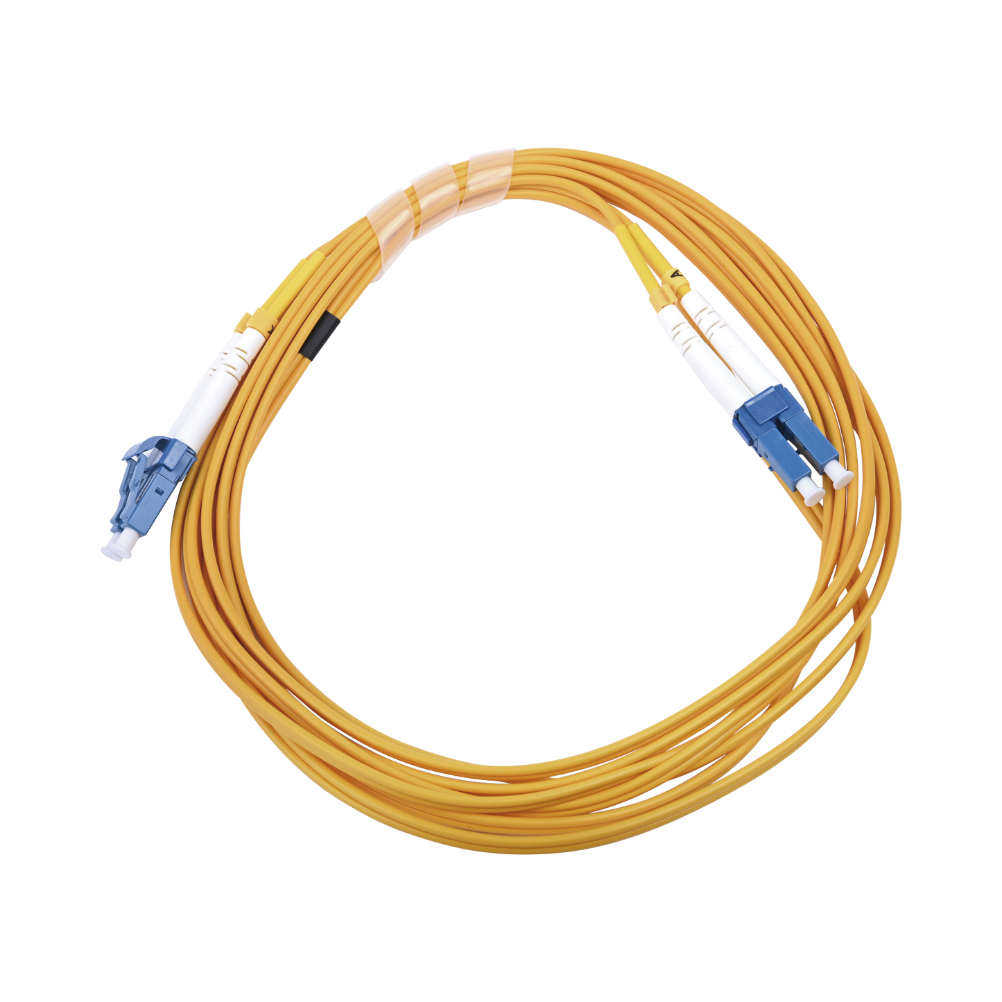 Jumper de Fibra Óptica Monomodo 9/125 LC/UPC-LC/UPC, PVC, 2.0 mm, Dúplex, Amarillo, 3 Metros (9.84 Pies)