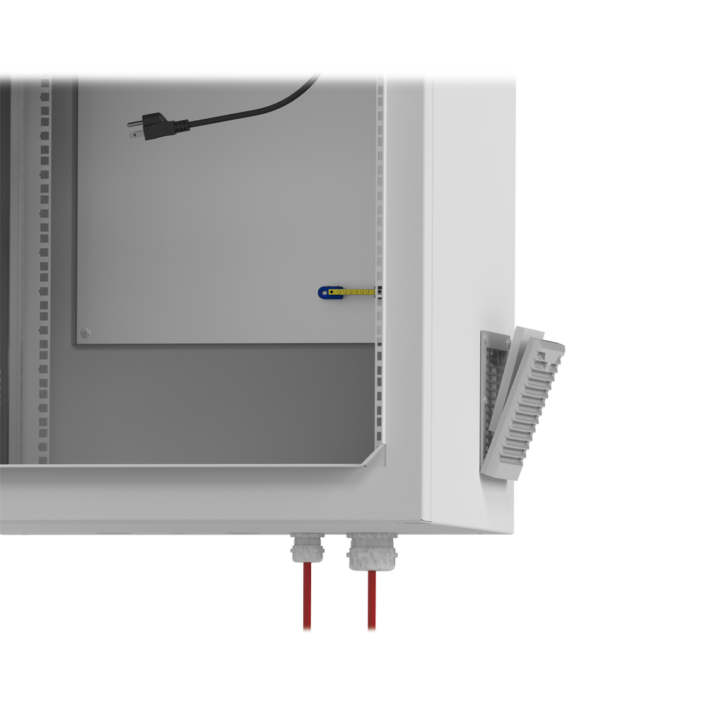 Gabinete de Exterior con Rack de 19" de 24U con Ventiladores y Termostato, Se envía el Gabinete Armado (Montaje a poste o torre se vende por separado).